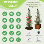 2 Pack Garden Trellis for Climbing Plants Outdoor - Rustproof Plastic Coated Steel Core Tower Obelisk Trellis - Metal Teepee Trellis Vertical Plant Support for Vines Vegetables Flowers Indoor