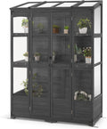mcombo wooden walk-in greenhouse open roof & lockable, main product view