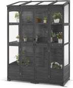 mcombo wooden walk-in greenhouse open roof & lockable, main product view