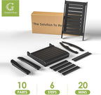 GREENVINES Outdoor Rocking Chairs | Set of 4 | Porch Rocker | HDPE Plastic | Black | Oversized Rockers | High Back | Big & Tall | Ladder Back | for Patio Outside Backyard Balcony Garden
