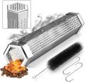 12” Smoke Tube for Pellet Smoker, Hot/Cold Smoking on Grill 5hrs | Stainless Steel 12" Smoker Tube with Wood Pellet or Chips, Hot or Cold Smoking on any Grill or Smoke for 5 Hrs, Easy to Clean