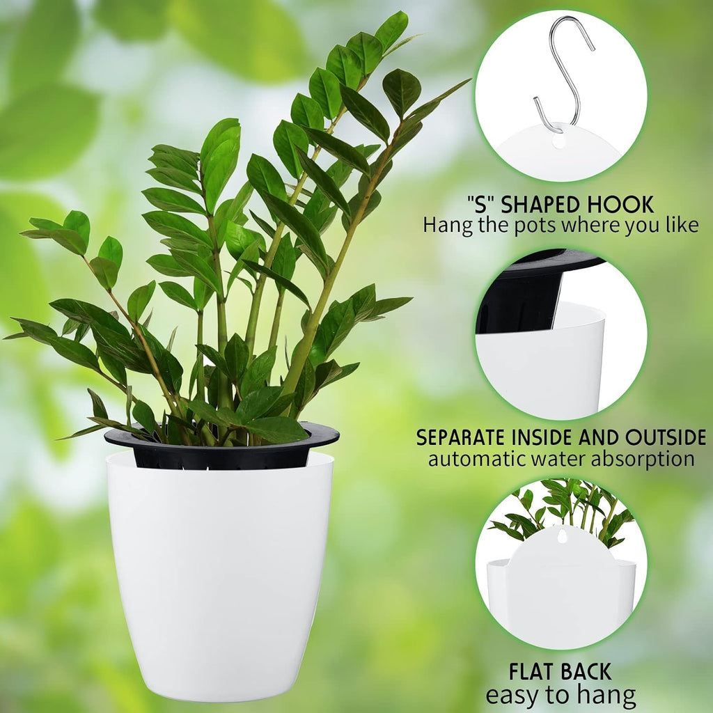 yungyan 20 sets 5" self watering hanging planter showing dimensions