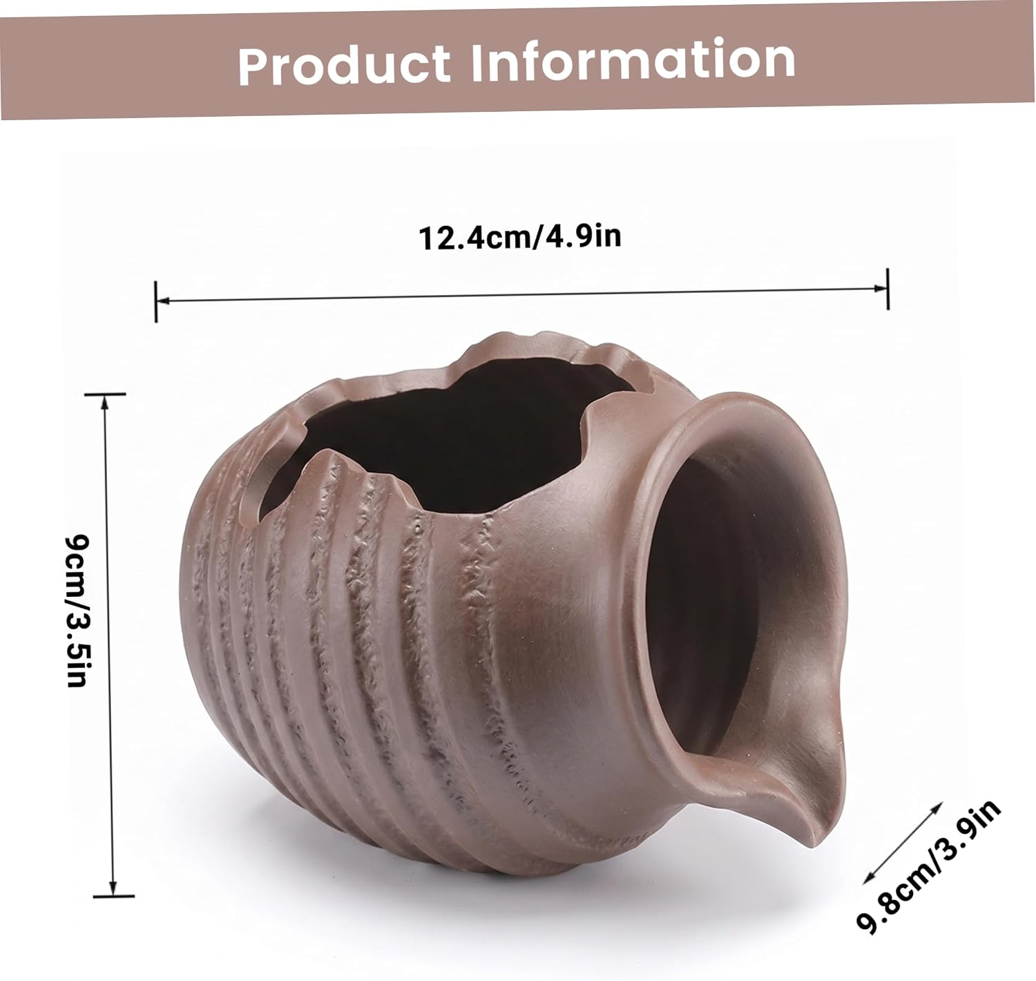 Indoor Fountain Accessories, Fountain Spitter, 5in Ceramic Tabletop, Brown | Handmade Ceramic Build, Ideal for Tabletop Display, Fits Small Ponds