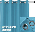 BONZER Extra Wide Waterproof Outdoor Curtains for Patio Heavy Privacy Light Filtering Grommet Outside Curtains for Porch, Pergola, Gazebo, 1 Panel, 150W x 108L inch, Teal