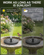 Solar Bird Bath Fountain – 2026 Upgraded 1.4W Solar Pump with 7 Nozzles and 4 Fixed Pipes, Floating & Free-Standing, Solar Fountain for Bird Bath, Garden, Pond, Pool
