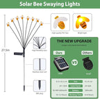 Nacome Solar Garden Lights for Outside – Landscape Decor,Yard Patio Decoration, Waterproof Swaying Bumble Bee(2Pack), Mom Gifts for Women