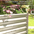 4 Pack 6x3FT Corrugated Galvanized Steel Raised Garden Bed Outdoor, Metal Above Ground Garden Bed for Vegetables and Flowers, Rectangle Raised Beds for Gardening