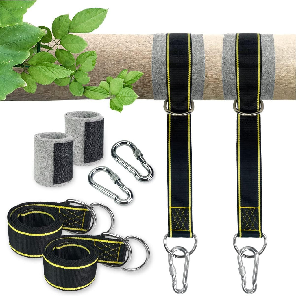 5FT Tree Swing Hanging Straps Kit with Tree Protector,2 Pack | Heavy Duty Carabiners Included. 5FT Hanging Straps Hold 1800 Lbs. Perfect For Tree Swings and Hammock