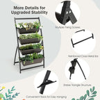 Giantex 4.1FT Vertical Raised Garden Bed, 4-Tier Elevated Planter Box w/4 Containers & Drainage Holes, Indoor Outdoor Freestanding Planter for Vegetables, Herbs, Flowers, Heavy-Duty Metal Frame