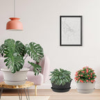 Large Flower Pots Set of 4 Pack 13 inch, Plant Pots Outdoor Planters with Drainage Hole & Tray Saucer, Decoration Plastic Pots for Plants for Indoor Outdoor Garden Home Plants Planter (Dark Gray)