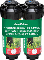 Rain Bird 42SA+ Heavy Duty Simple Adjust Gear Driven Rotor Sprinkler Head, 2 Pack - 3/4 inch Inlet - Water Efficient 4 inch Pop Up Lawn Sprinkler, Adjustable 40-360 Degree Arc and 26-38 ft Radius | Heavy Duty 3/4 inch Inlet - Water Efficient 4 inch Pop
