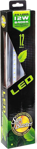 SunBlaster 12'' 6400K Full Spectrum 12W Self Cooling High Output 24 HPF LED Strip Light Indoor Horticulture Greenhouse Plant Grow Lamp
