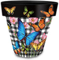 Briarwood Lane Checkered Butterflies Medium Planter