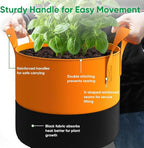 5-Gallon Grow Bags: 6 Pack Heavy Duty 350G Thickened Fabric Pots Nonwoven Felt Garden Bags for Growing Vegetable Fruit Flower with Plant Labels