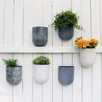 LA Jolie Muse Wall Hanging Planters for Indoor Plants，Hanging Flower Pots for Air Plants Succulent, Set of 2, 5.7L*4.1W*7H, Speckled White | Wall Hanging Planters, Decorative Wall Planters for Air Plants, Succulents, Hanging Flower Pots, 5.7*L4.1W*7H