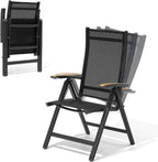 folding patio chairs set of 2, aluminum high, main product view