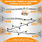 String Light Hanging Kit,164 Ft Nylon Coated Stainless Steel 304 Wire Rope, String Lights Suspension Kit,Outdoor Light Hanging Kit