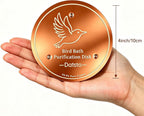 Bird Bath Copper Disk, 99.9% Pure Copper Disc to Keep Water Clean, Physical Safe Water Purification for Garden Birdbaths, Universal Fit for Concrete, Glass & Ceramic Bowls, All-Season Cleaner