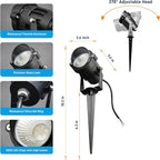 Christmas RGBW Landscape Spotlight,12W RGBW Color Changing Outdoor Spot Lights for Yard, Low Voltage LED Landscape Spotlight with Remote Control, IP65 Waterproof Yard Spotlgiht for Garden, 4 Pack