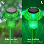 St Patricks Day Decorations Solar Lights Outdoor Pathway Waterproof 8 Pack Green LED Green Stake Acrylic Mushroom Decorative Garden Lights for Yard Landscape Patio Outside Decor