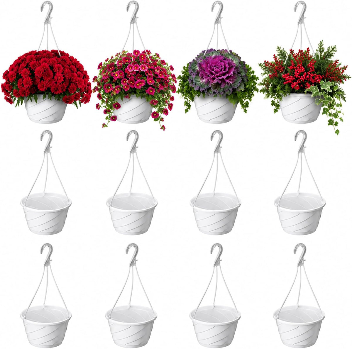 10 inch modern euro swirl plastic hanging baskets, main product view