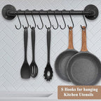 30 Pack 3.7 inch Length S Hooks Black Steel S Shaped Hooks for Hanging Jeans Pans Pots Plants Bags Towels Kitchen Closet Hooks Hanger, Fit The Rod Dia Less than1 inches