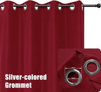 BONZER Outdoor Curtains for Patio Waterproof Thick Privacy Grommet Light Filtering Outside Curtains for Porch Pergola Gazebo Deck, 1 Panel, 84W x 108L inch, Red
