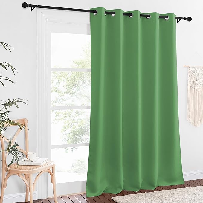 NICETOWN Blackout Curtains 84 Inch Length, Thermal Insulated Curtains for Bedroom Grommet Energy Saving Room Darkening Drapes for Living Room Window, 1 Panel, Froest Green, 66" W x 102" L