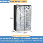 Waterproof Shelf Cover,Outdoor 600D Heavy Duty Dustproof Storage Shelves Cover,48''x18''x72'' Shelf Covers for Wire Shelving with Zippers,Storage Rack Covers with Clear Front