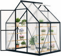 hooyeah 6x4 ft small polycarbonate greenhouse, walk-in greenhouses, main product view