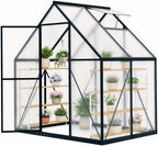 hooyeah 6x4 ft small polycarbonate greenhouse, walk-in greenhouses, main product view