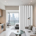 Joydeco Blackout Patio Sliding Door Curtains 108 Inches Long, Grommet Privacy Room Divider Curtains, Extra Wide Thermal Blackout Drapes for Bedroom Living Room (Pure White, 100Wx108L, 1 Panel)