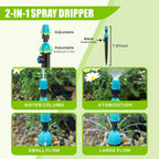 drip irrigation system 98ft, fast connect automatic irrigation, side view