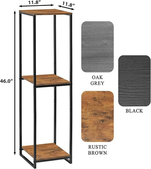 46" Tall Plant Stand Indoor, 3-Tier Modern Plant Shelf, Corner Flower Pot Holder Organizer for Living Room Balcony Patio Garden (Rustic Brown)