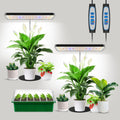 Aumtrly Grow Light Black 2 Pack, Full Spectrum Indoor Plant Light with Base | 3 Spectrum Modes, 5000K White, 26" Adjustable Height, 6/12/16H Auto Timer, 5 Brightness Levels, for Seedlings, Small Plants