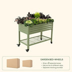 Rolling Elevated Raised Garden Bed-V Series, 2' x 4' Garden Beds with Legs & Storage Rack for Patio & Porch, 700 Lbs Weight Capacity, Outdoor Planter Box for Vegetables Flower Herbs, Modern Gray