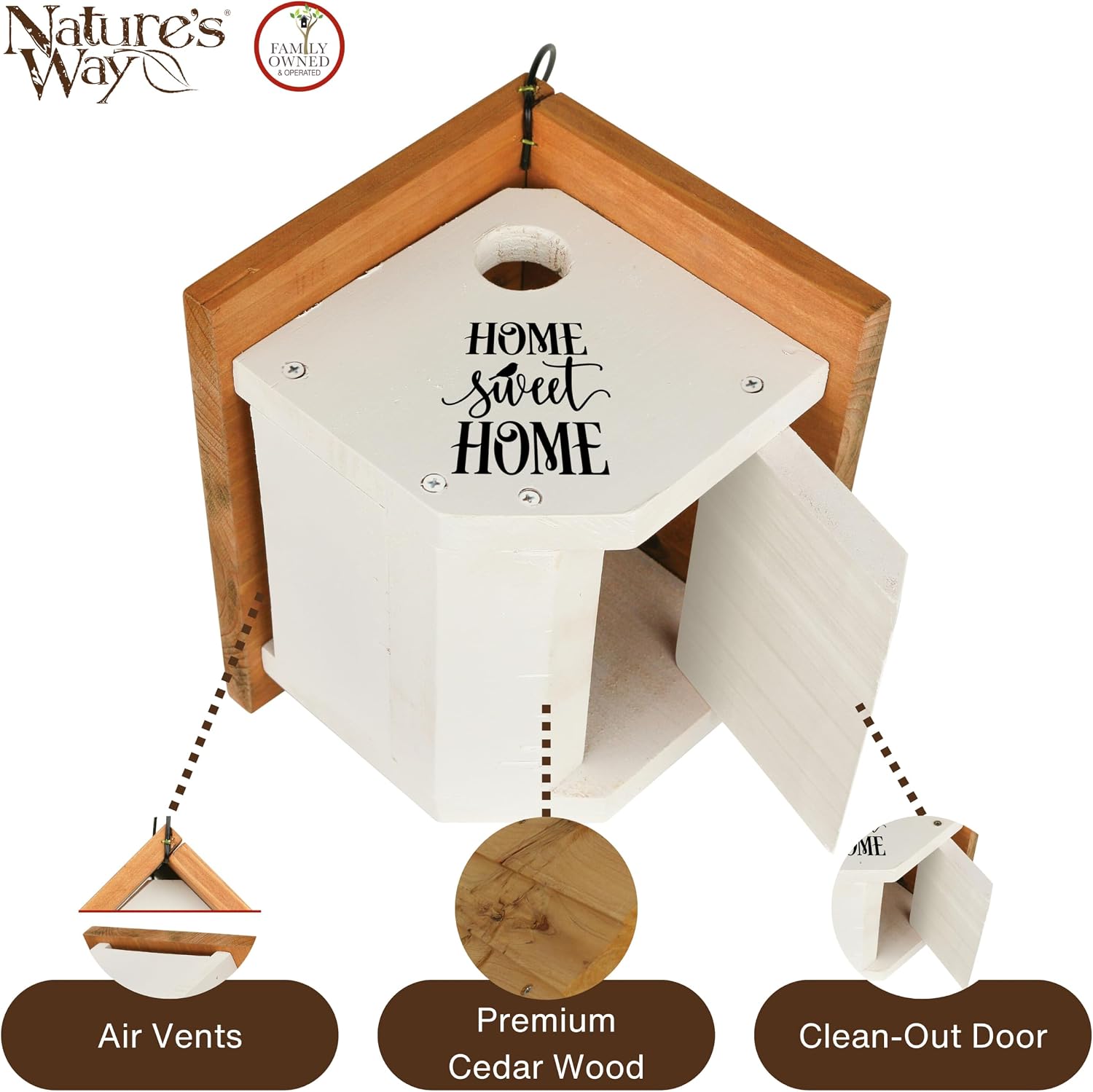 Wild Wings WWLH2-DECO Farmhouse Wren House, White