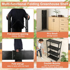 indoor greenhouse with grow light, 4-tier foldable, 28.2x14.2x50in, package contents