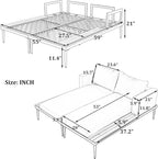 LUMISOL Outdoor Patio Daybed Metal Daybed with Cushions and Wood Topped Side Spaces for Drinks, 2 in 1 Padded Chaise Lounges for Poolside, Balcony, Deck, Beige