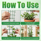 5 Pcs Trellis for Potted Plants,Stackable Plant Trellis for Climbing Plants Indoor, Small Plastic Support for Vine Ivy Hoya Houseplants Flower Plant Support