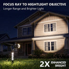DenicMic Solar Spot Lights Outdoor Waterproof White Lens LED 4 Pack | Adjustable Angle Long Range Solar Lights Outdoor for Yard Garden Patio Wall Tree Landscape Spotlights, Acrylic Lighted Pole