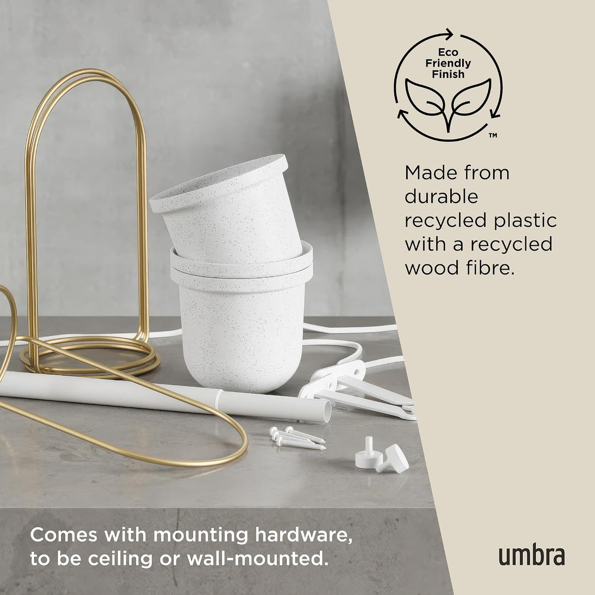 umbra triflora hanging planter, indoor herb garden, set, package contents