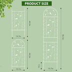 Metal Garden Trellis for Climbing Plants, 2 Pack 86.5" x 19.7" White Plant Trellis Outdoor, Clematis Rrellis Outdoor, Arched Decoration Suitable for lawns, Gard, White