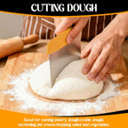 2 PCS Dough Scraper Cutter Set, Heavy Duty Stainless Steel Bench Scraper & Griddle Scraper for Baking, Pizza Dough, Pastry - Multipurpose Kitchen Utensils for Grill, Cleaning