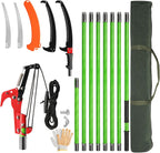 VINGLI 26FT Manual Pole Saw for Tree Trimming, Extendable Tree Pruner, Sharp Steel Blade and Scissors, High Tree Branch Cutter with Lightweight 8 Fiberglass Long Handles, for Pruning Palms and Shrubs