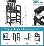 ciokea bar height adirondack chair, 380lbs heavy duty, close-up detail