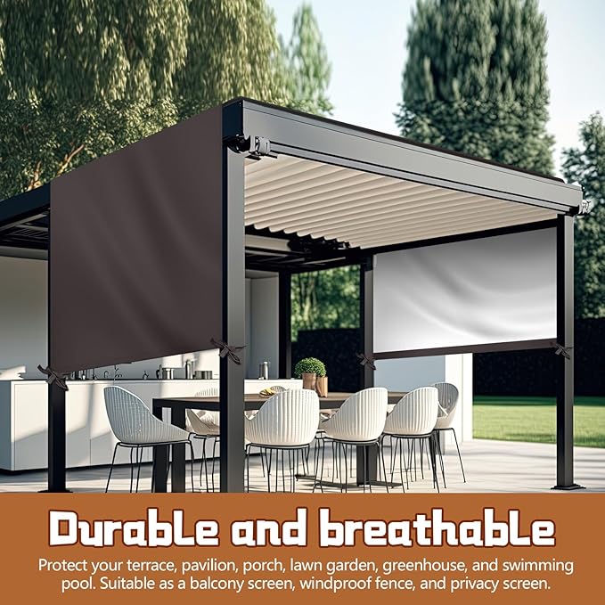 Universal Pergola Replacement Canopy Outdoor Canopy Shade Cover Waterproof Shade Top Cover for Outdoor Patio Porch Backyard(16 x 8 ft,Coffee)
