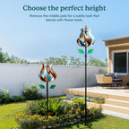 Wind Spinners Outdoor, Tulip Metal Wind Spinner with Stake for Yard and Garden, Outdoor Decor Ideas for Garden Lovers (14'' W x 75'' H)