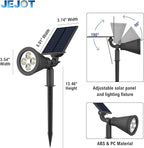 Solar Lights Outdoor Waterproof IP65,6500K Super Bright LED,2 Lighting Modes, Solar Powered Yard Garden Solar Spot Lights for Flag Landscape Auto On/Off-1 Pack