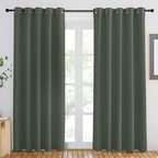 NICETOWN Blackout Curtain for Windows 84 inch Long - Window Treatment Thermal Curtain Solid Grommet Room Darkening Drape for Bedroom/Living Room (Dark Mallard, 1 Panel, W66 x L84)